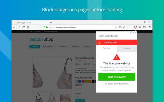 Block dangerous pages before loading