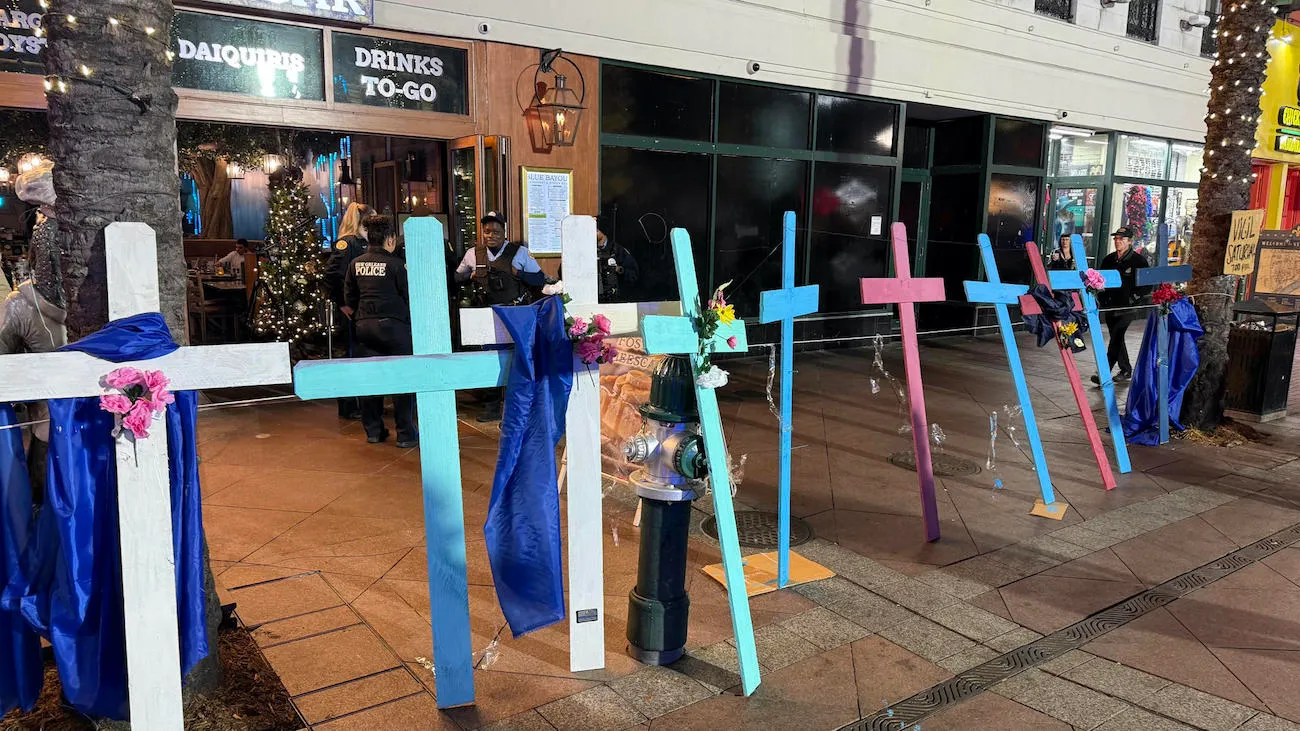 View of memorial crosses, in New Orleans, USA, 2 January 2025. (Photo by Octavio Guzmán/EFE/Newsco