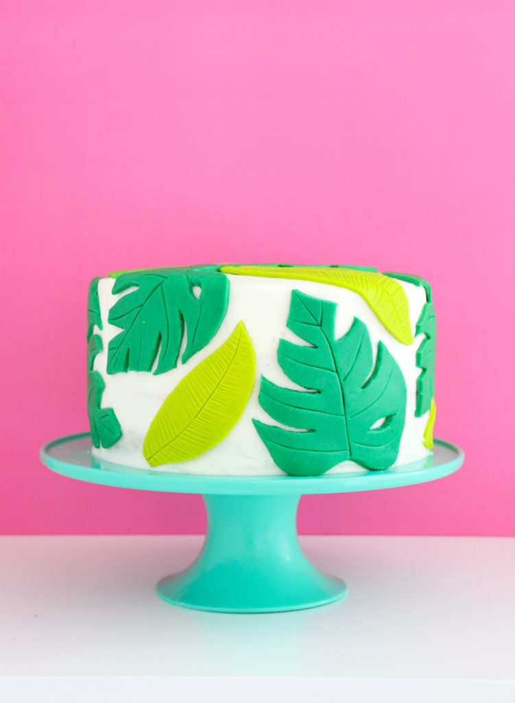 DIY Tropical Palm Leaf Cake