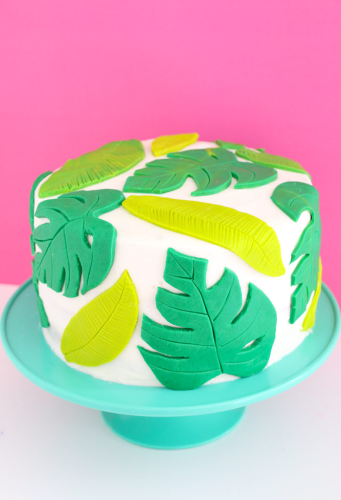 DIY Tropical Palm Leaf Cake