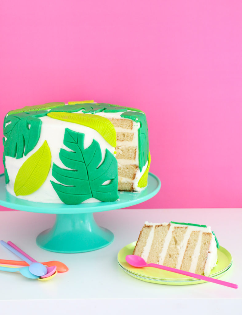 DIY Tropical Palm Leaf Cake