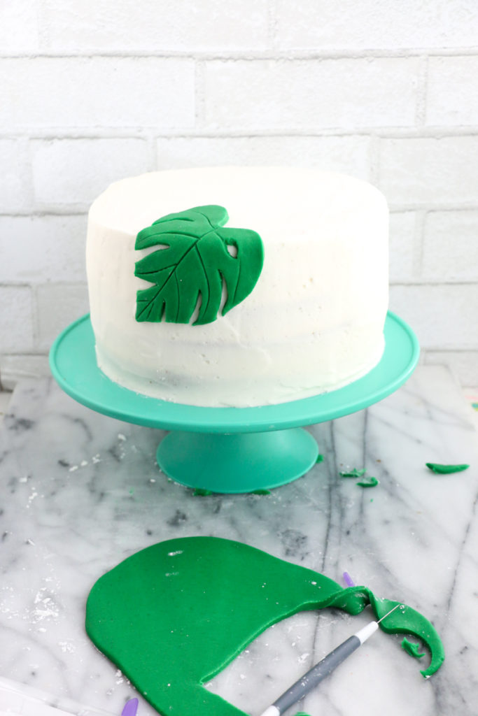 DIY Tropical Palm Leaf Cake