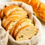 slices of homemade Italian bread in basket