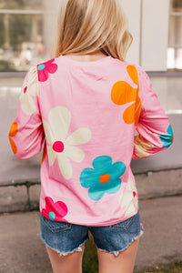 Cute Flower Print Bracelet Sleeve Top