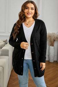 Front Pocket Buttons Closure Cardigan