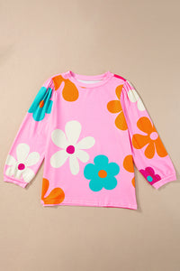 Cute Flower Print Bracelet Sleeve Top