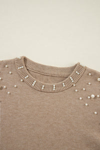 Pearled Drop Shoulder Sweater