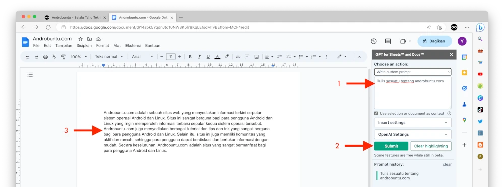 Cara Menggunakan ChatGPT di Google Docs 9