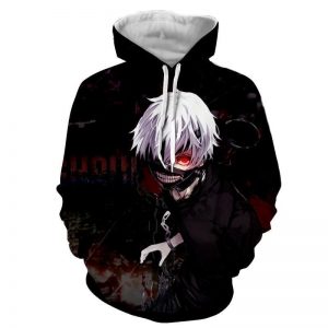 Aeonian Kaneki Tokyo Ghoul Rugged Goth 3D Printed Hoodie