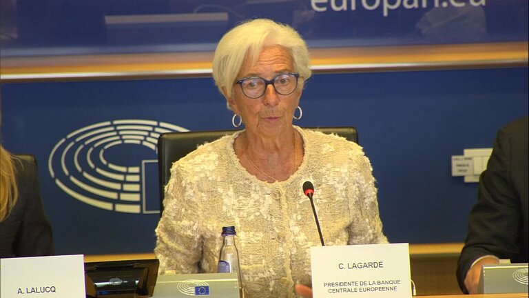 Monetary Dialogue with Christine Lagarde, President of the European Central Bank: Opening statements by Aurore LALUCQ (S&D, FR), Chair of ECON Committee and by Christine LAGARDE, President of the ECB