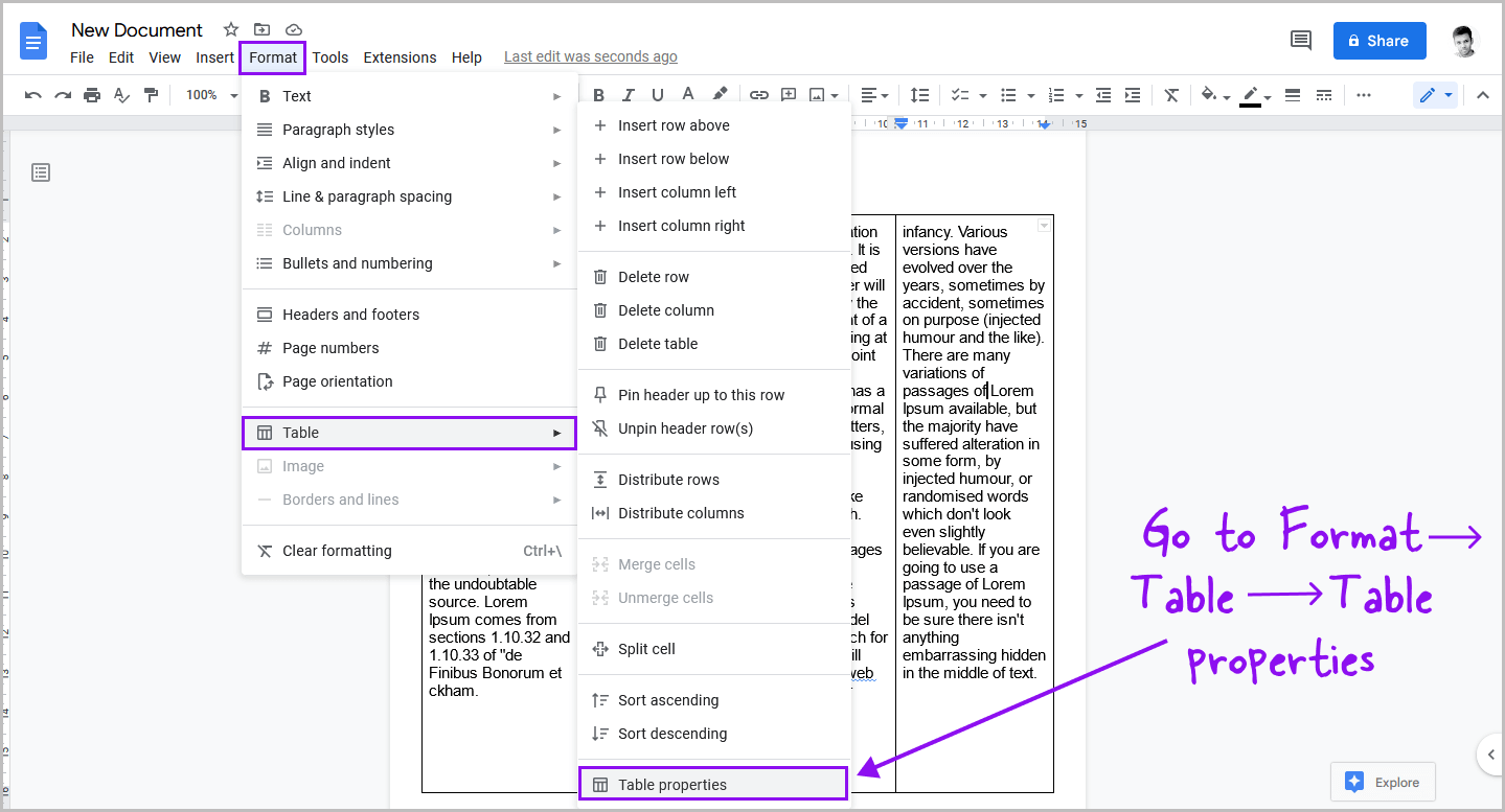 How to Make Four Columns in Google Docs