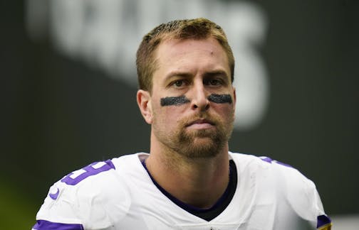 Minnesota Vikings wide receiver Adam Thielen (19) heads to the locker room at halftime during an NFL football game against the Houston Texans, Sunday, Oct. 4, 2020, in Houston. (AP Photo/Matt Patterson)