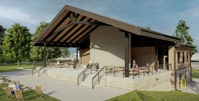 A rendering of the Aquatore Park Bandshell.