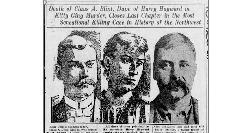 extract from 1925 newspaper features three photo portraits