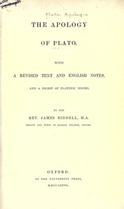 Cover of edition apologyofplat00platuoft