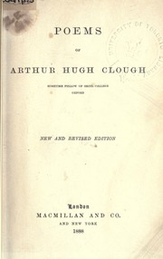 Cover of edition cloughpoems00clouuoft