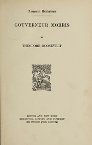 Cover of edition gouverneurmorris00roos_2