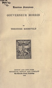 Cover of edition gouverneurmorris00roosuoft