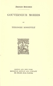 Cover of edition gouvmorris00roosrich