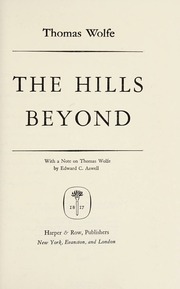 Cover of edition hillsbeyond0000wolf_c9x0