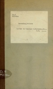 Cover of edition lettertowilliamw00macauoft