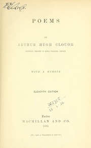 Cover of edition poemsclough00clouuoft