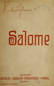 Cover of edition salomemusikdrama00stra2