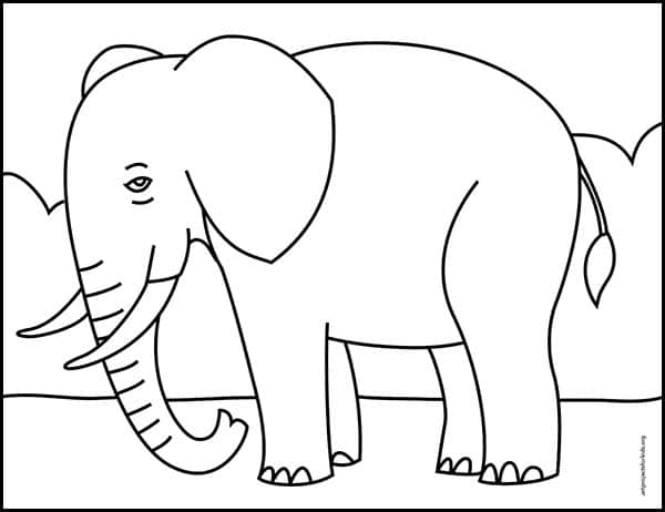 Elephant Coloring Page: Free Printable Sheets for Kids