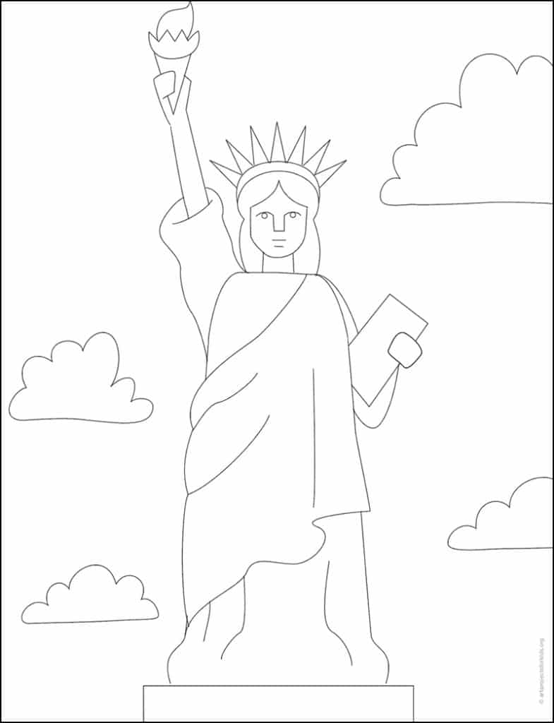 Statue of Liberty Coloring Page, available for free download.