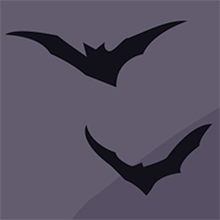 Two illustrated bats