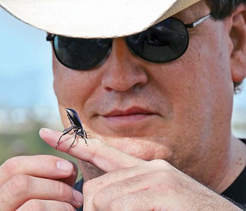 Quentin Wheeler looking at a beetle