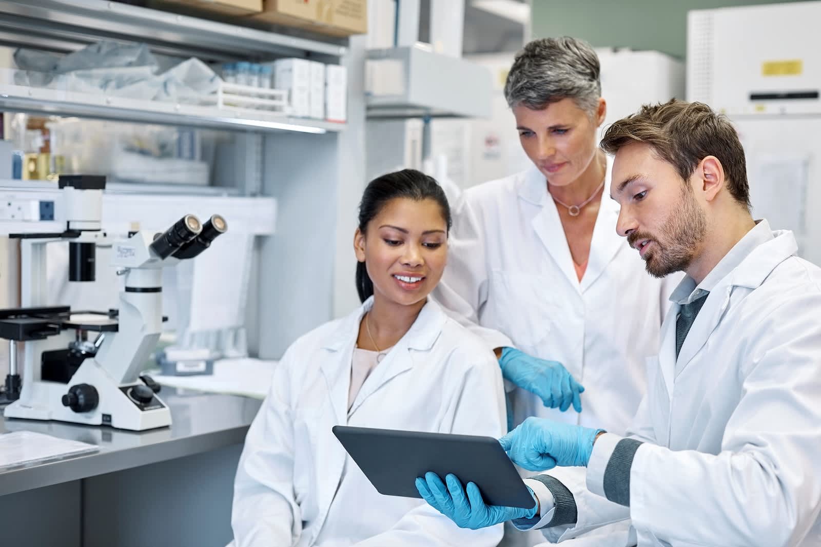 Scientists working in lab