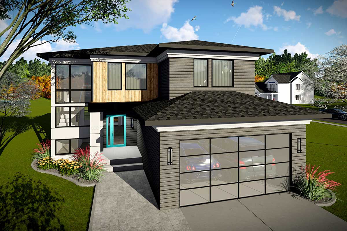 2Story Modern House Plan with Open Concept Main Floor