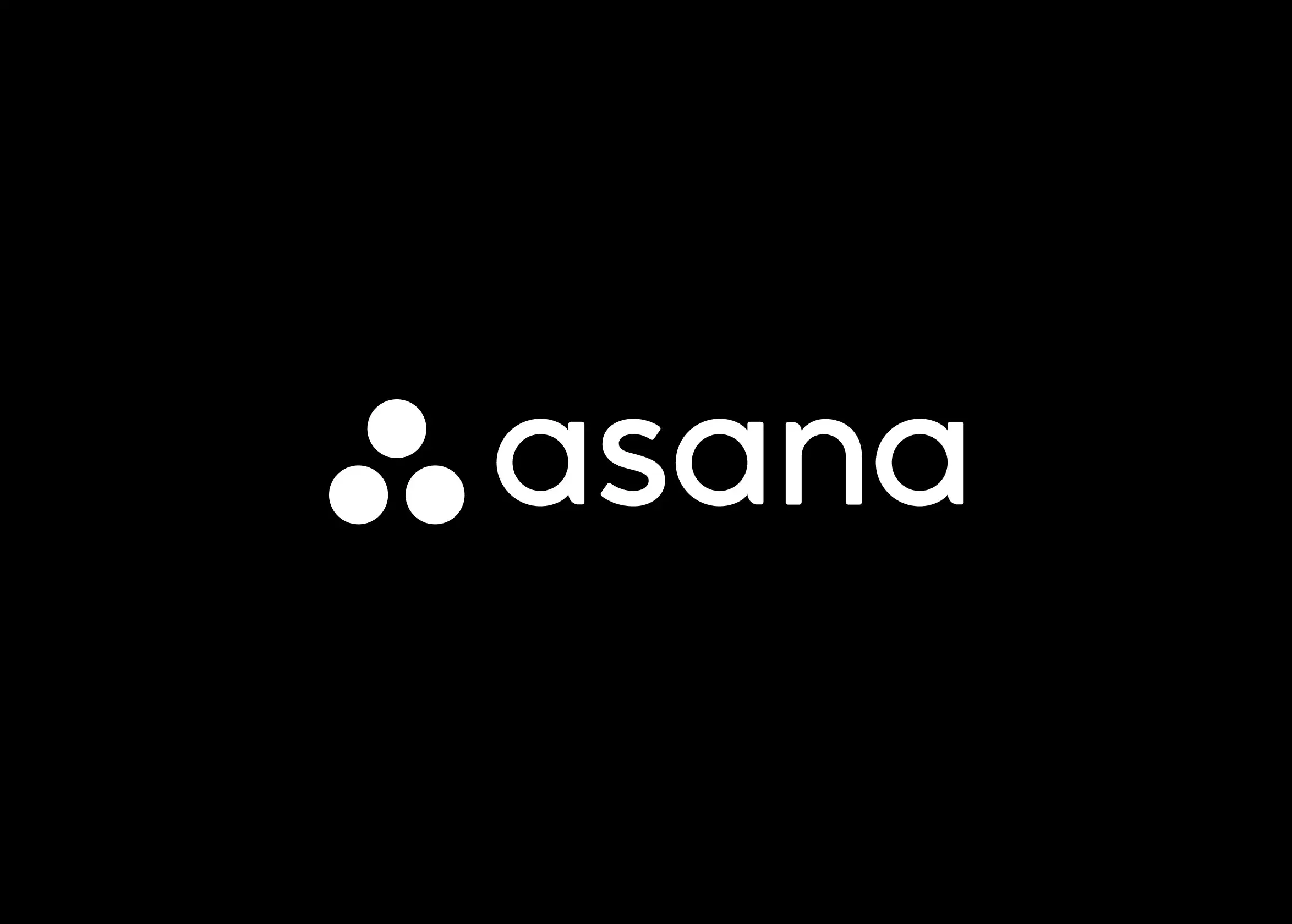 Asana logo white on dark background