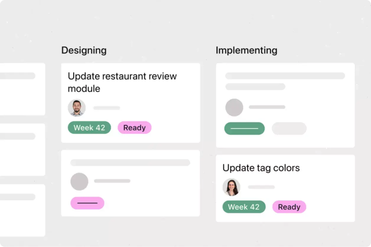 Tableau des tâches sur Asana : interface utilisateur produit