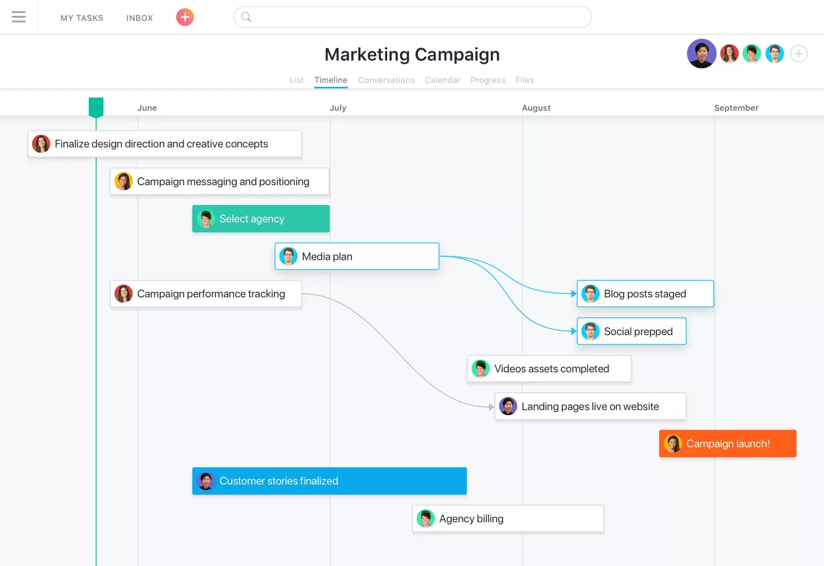 Asana Product UI marketing campaign