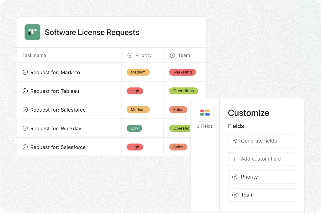 Create custom fields with Asana 