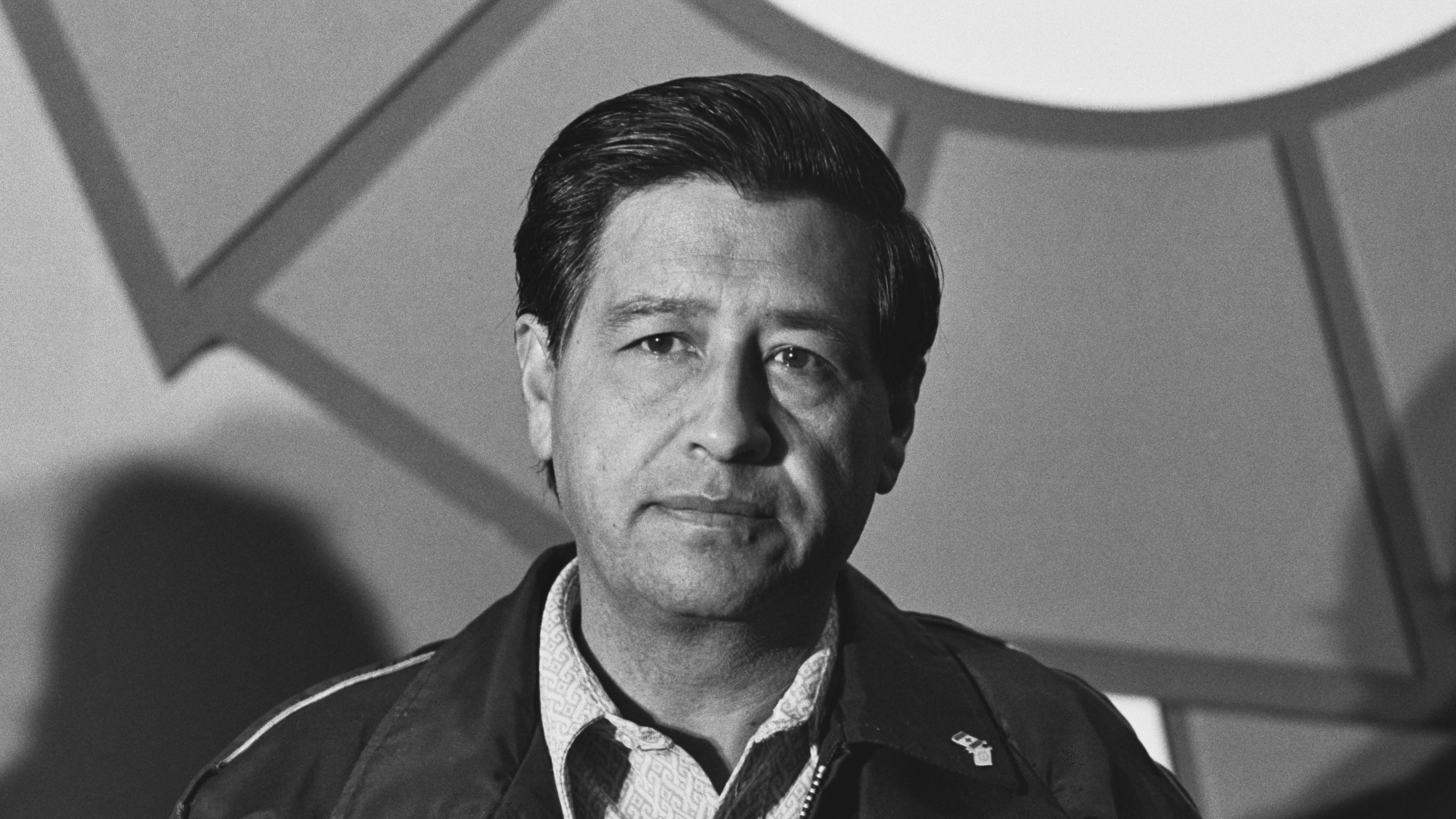 American union leader Cesar Chavez (1927 - 1993) attends a Labour Party press conference in the UK, 17th September 1974.