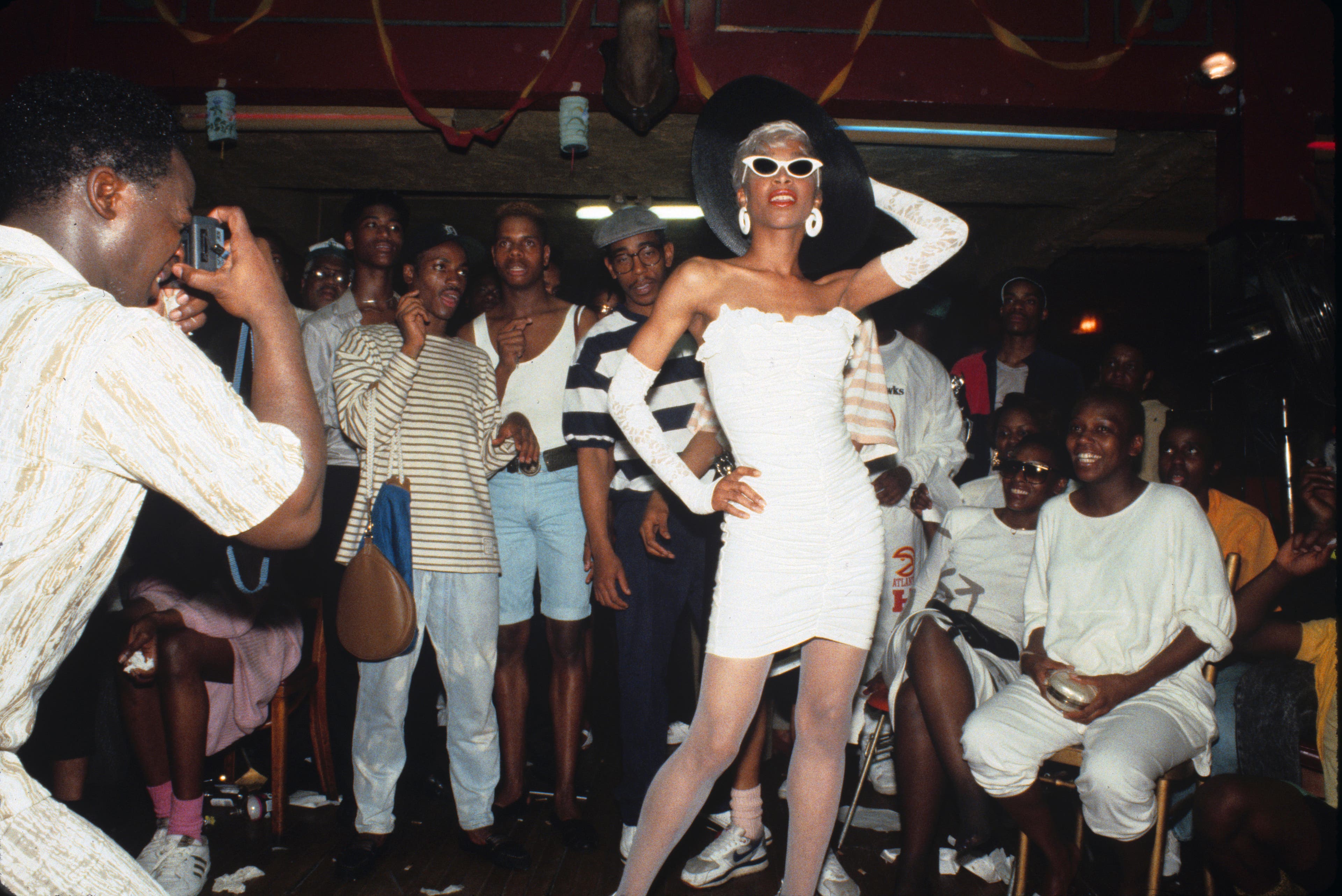 NEW YORK - 1988: Drag ball in 1988 in New York City, New York. Pictured: Octavia St. Laurent, 1964 -2009. (Photo by Catherine McGann/Getty Images)