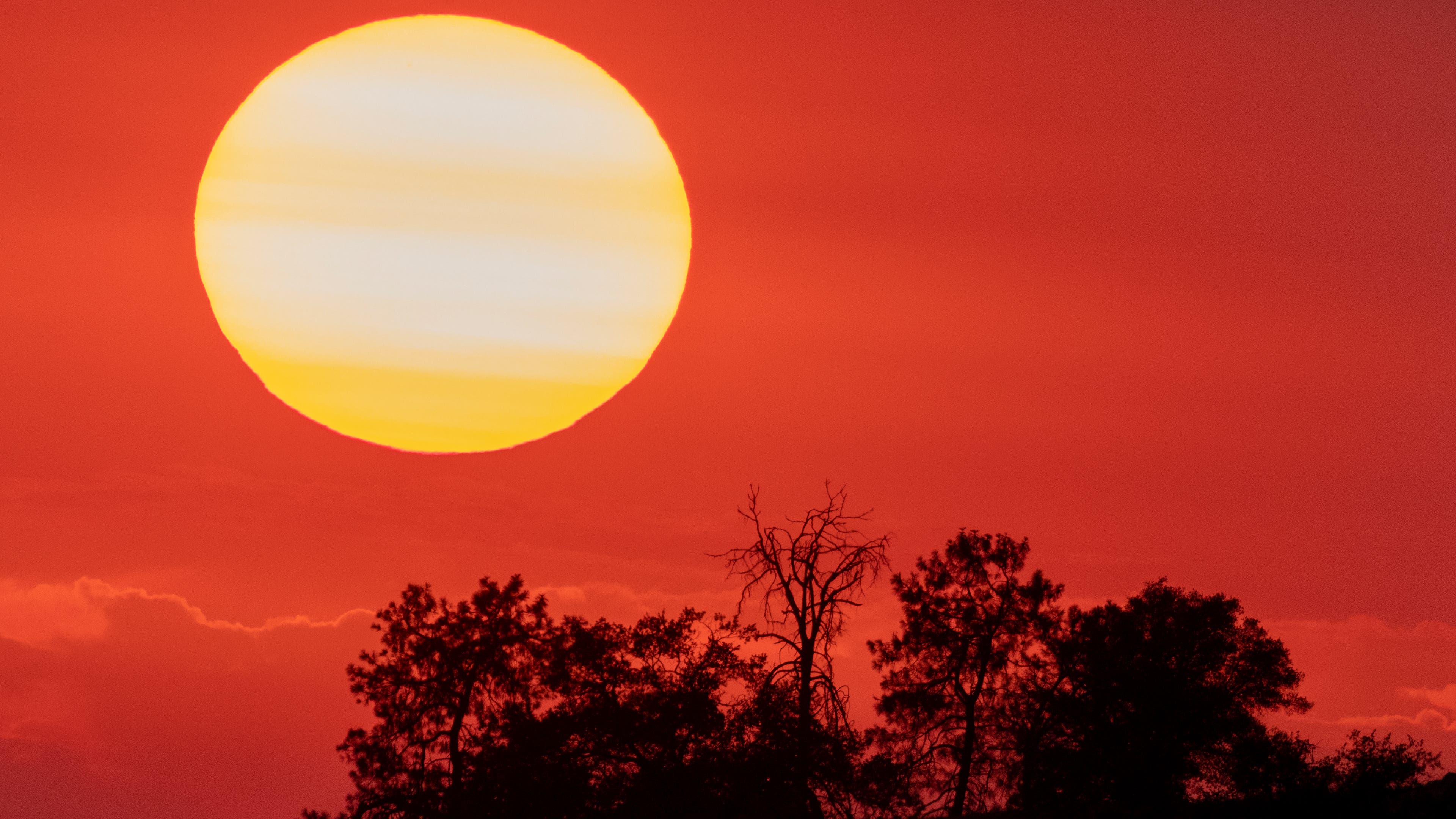 The sun during a heatwave in California.