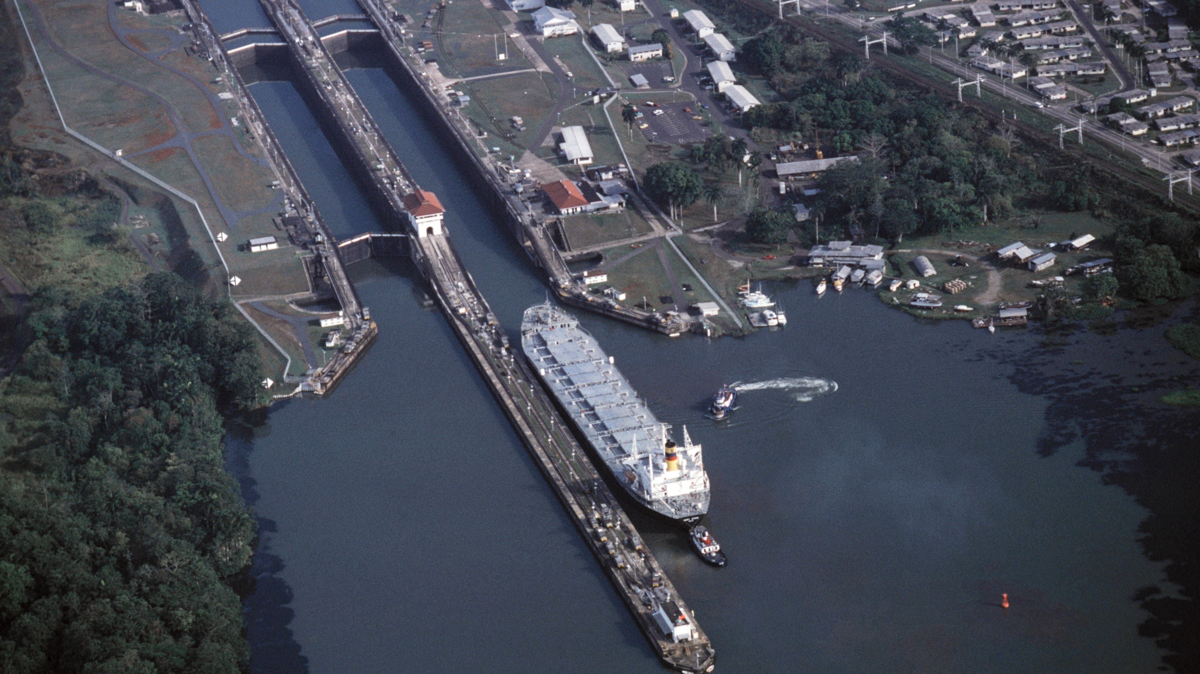 Aerial view of the Panama Canal