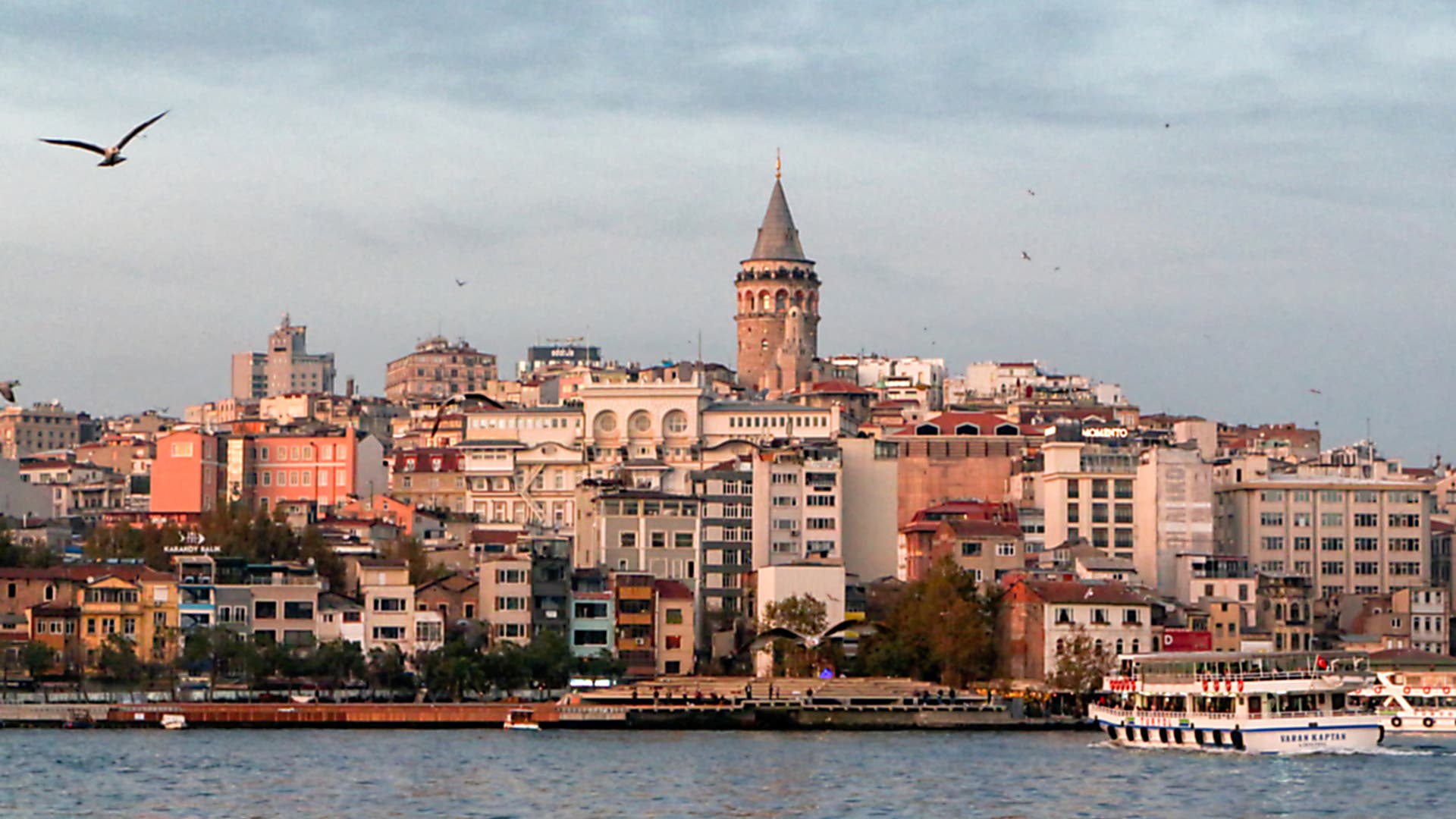 Waterfront, Istanbul Landscape photograph of the Istanbul waterfront and Bosphorus Strait in the early morning, with the city skyline visible in the background, Istanbul, Turkey, November 12, 2017. (Photo by Smith Collection/Gado/Getty Images)