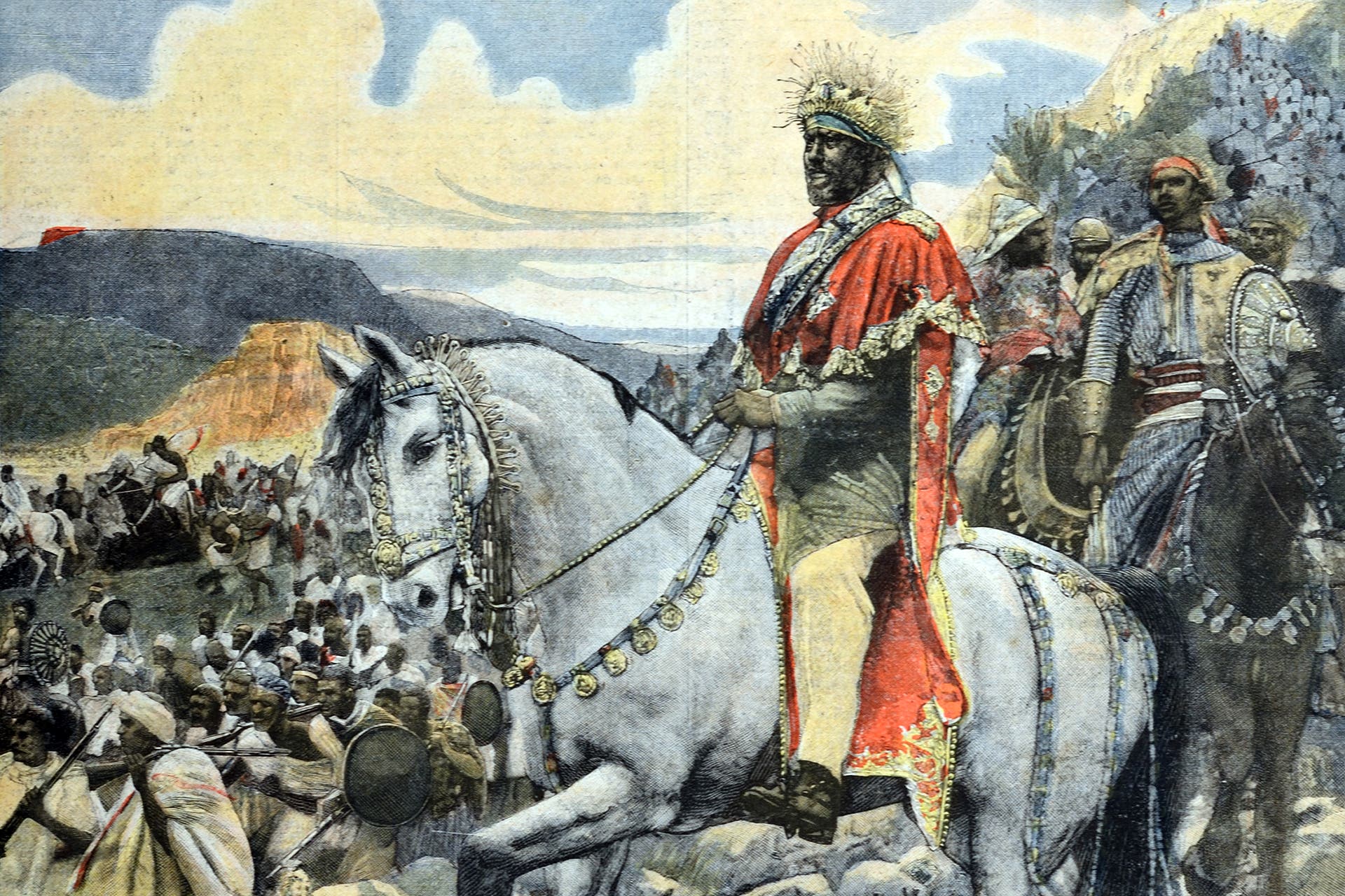 Emperor Negus Menelik II of Ethiopia at Battle of Adwa 1896 Ethiopia (Photo by Chris Hellier/Corbis via Getty Images)