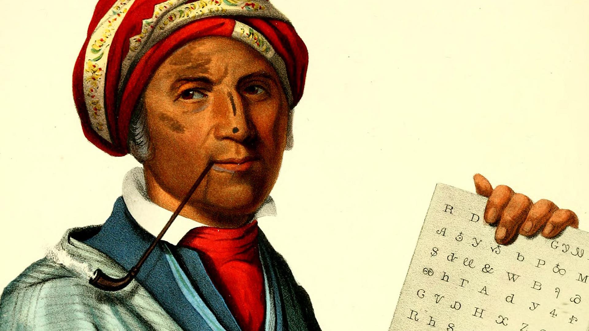 Sequoyah, shown here in 1825, developed a Cherokee syllabary in 12 years.