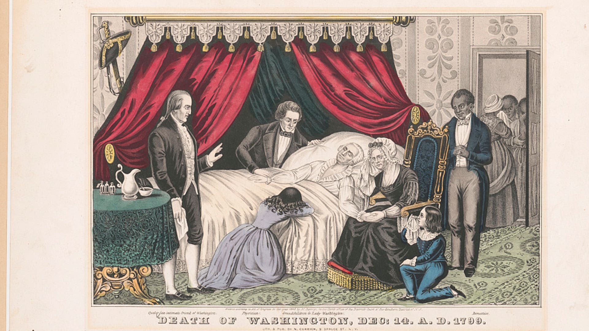 Death of George Washington, Dec. 14, 1799, by N. Currier.