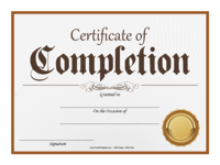 Completion Certificate