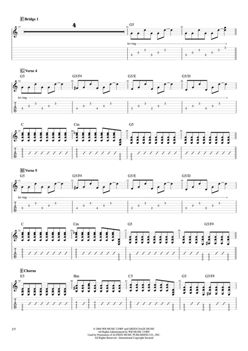 Wake Me Up When September Ends Green Day guitar pro tab EGuitarI Full Score mysongbook