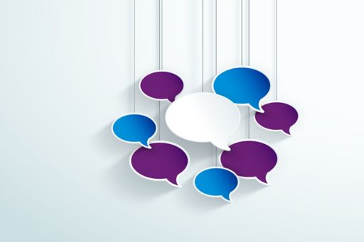 Speech bubbles - purple and blue