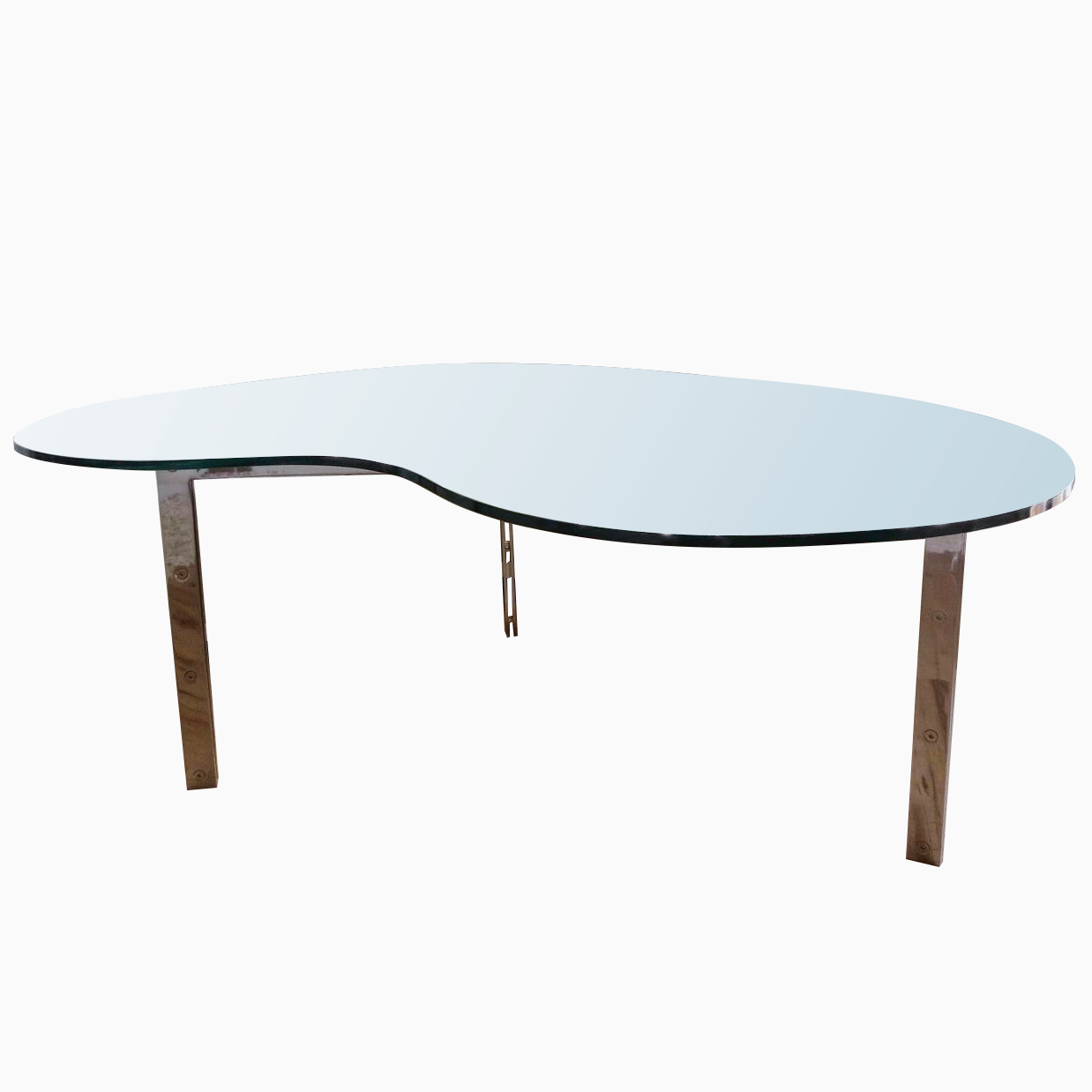 Metal - Modern Sculptural Polished Stainless Steel Dining Table Base