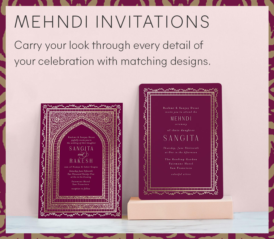 Desk mehndi Wedding Inv